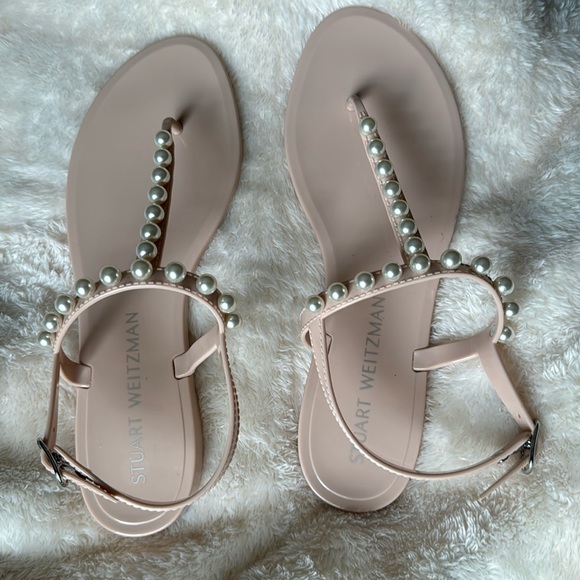 Stuart Weitzman Shoes - EUC Stuart Weitzman Goldie Embellished Sandals, Size 10